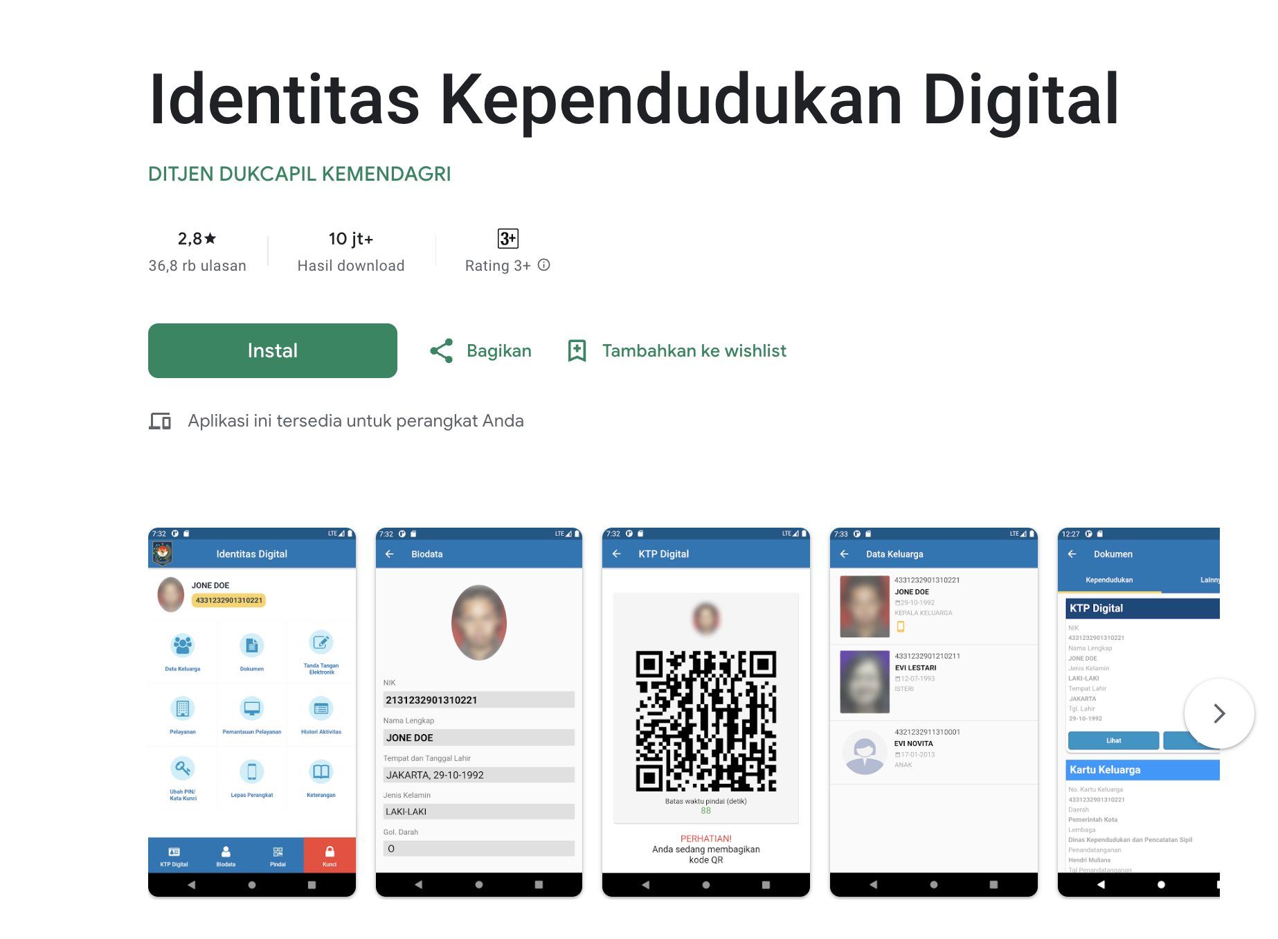 Aplikasi IKD di Google Play