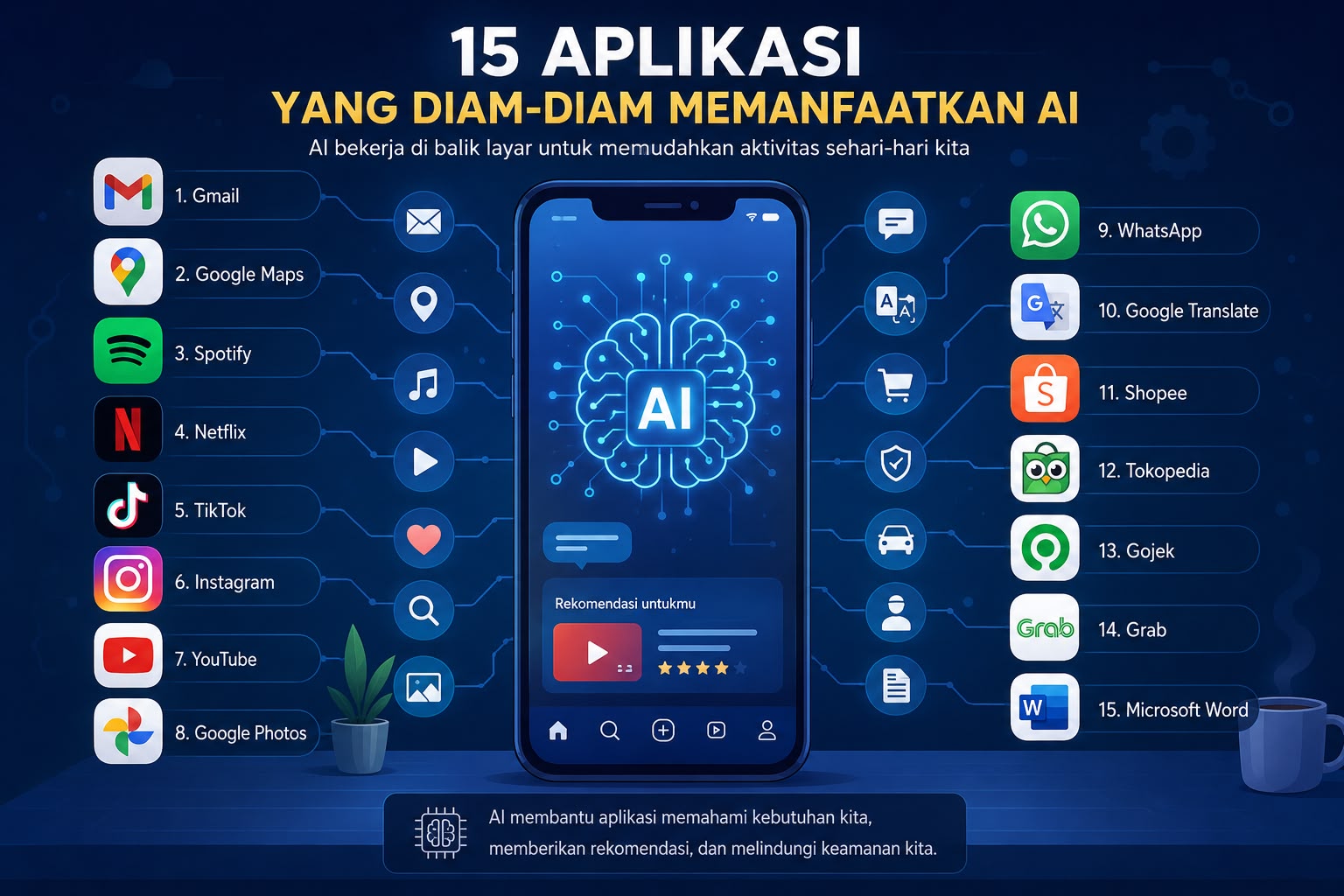 15 Aplikasi yang Diam-Diam Memanfaatkan AI dalam Kehidupan Sehari-hari